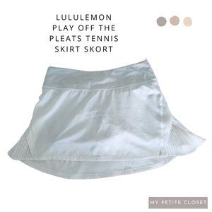 Lululemon White Play Off the Pleats Tennis Skirt Skort Size 2 PREOWNED